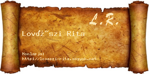 Lovászi Rita névjegykártya