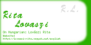 rita lovaszi business card